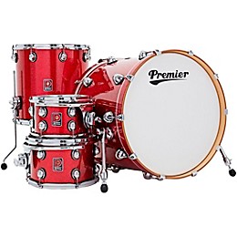 Premier Genista Classic Birch 4-Piece Shell Pack With 22" Bass Drum Red Sparkle