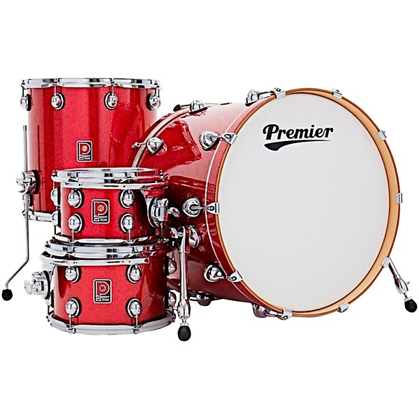 Premier Genista Classic Birch 4-Piece Shell Pack With 22" Bass Drum Red Sparkle