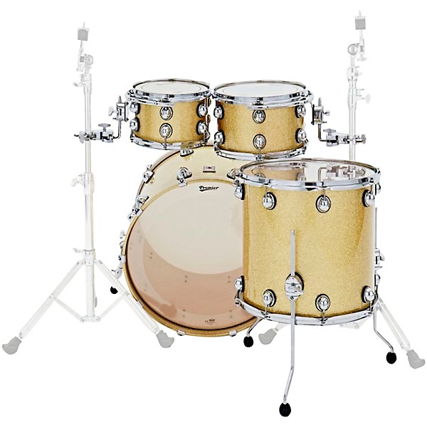 Premier Genista Classic Birch 4-Piece Shell Pack With 22" Bass Drum Vintage Gold Sparkle