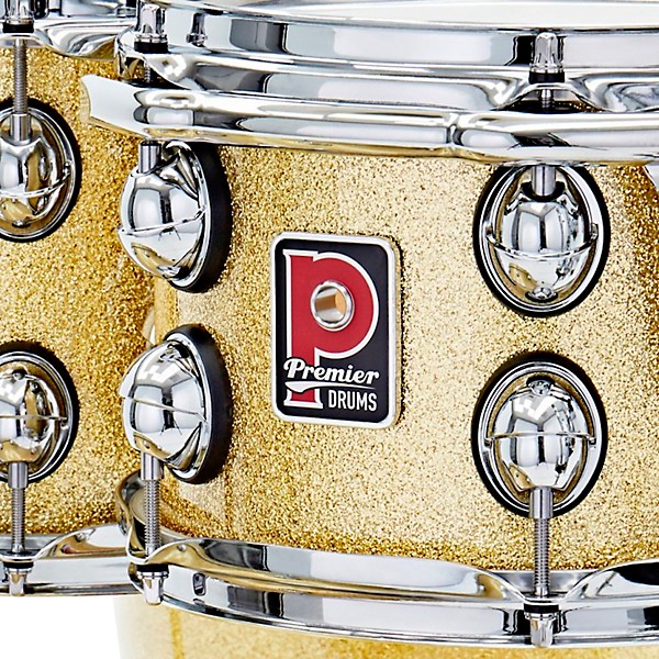 Premier Genista Classic Birch 4-Piece Shell Pack With 22" Bass Drum Vintage Gold Sparkle