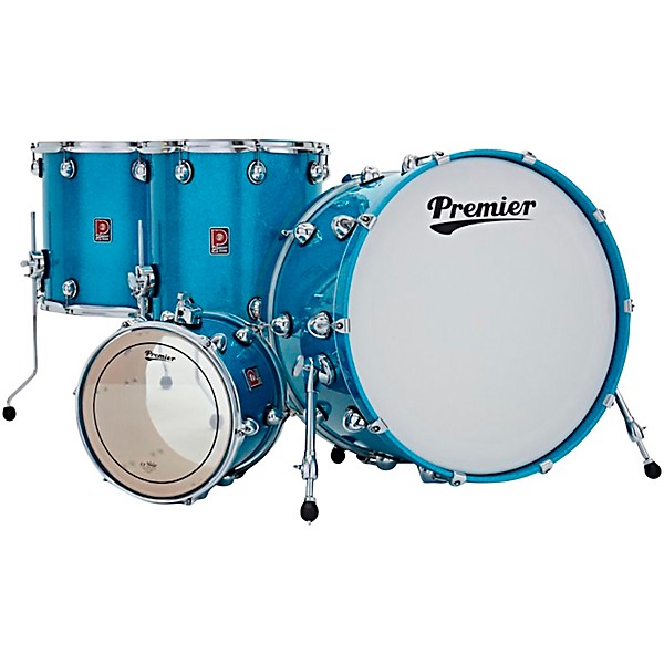 Premier Genista Heritage Birch 4-Piece Shell Pack with 24 in. Bass Drum Aqua Sparkle