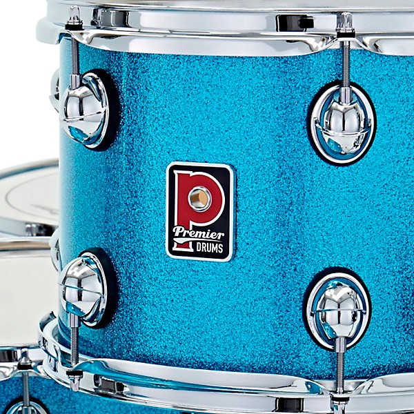 Premier Genista Heritage Birch 4-Piece Shell Pack with 24 in. Bass Drum Aqua Sparkle