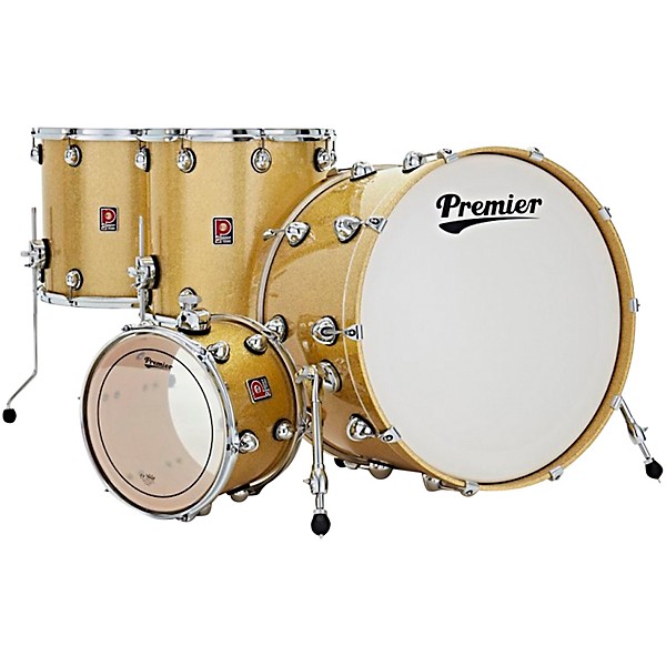 Premier Genista Heritage Birch 4-Piece Shell Pack with 24 in. Bass Drum Gold Sparkle