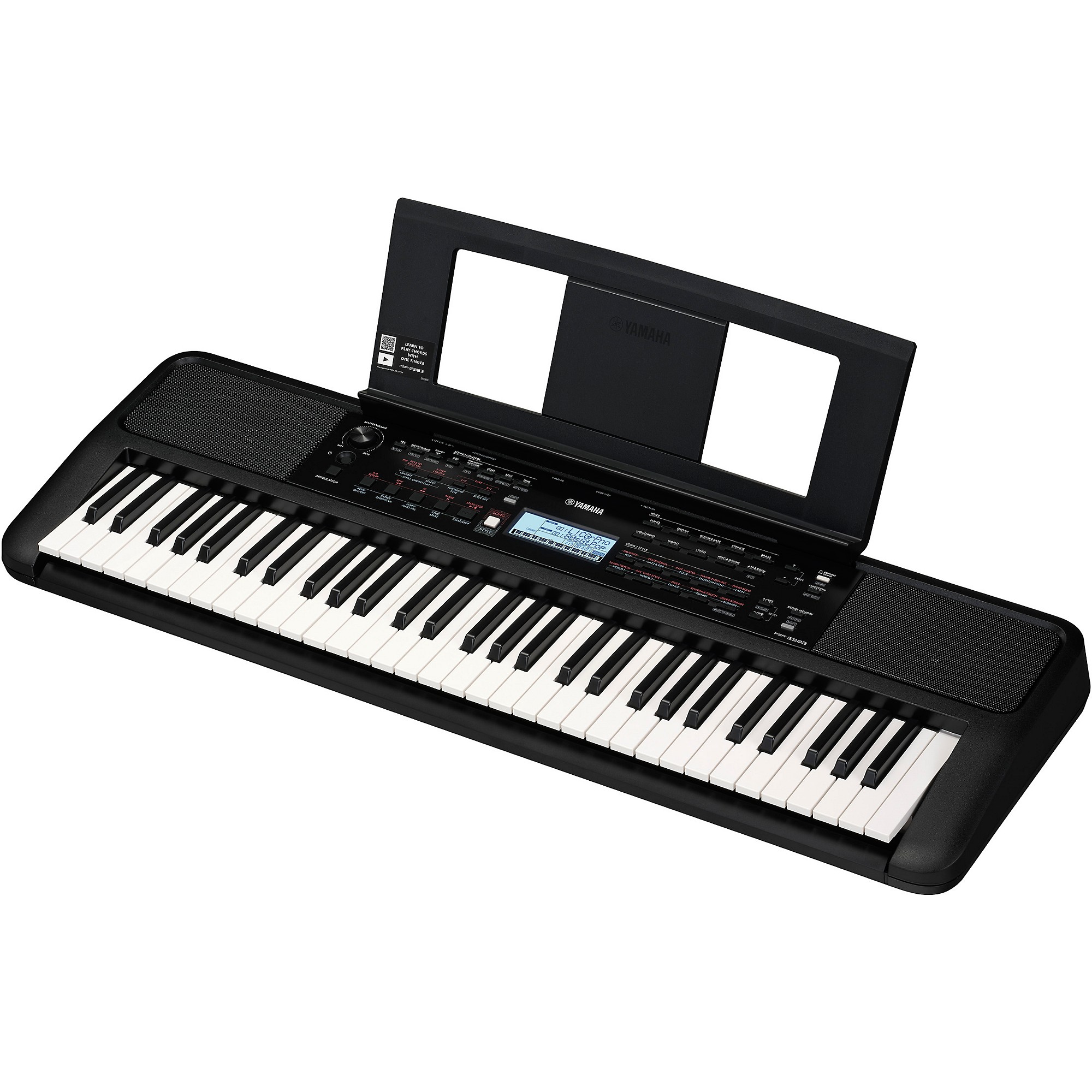 Yamaha PSRE383 61-Key Portable Keyboard With Power Adapter 