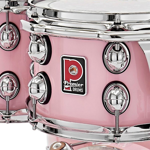 Premier Genista Maple 4-Piece Shell Pack With 22" Bass Drum Pink