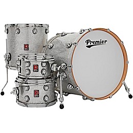 Premier Genista Maple 4-Piece Shell Pack With 22" Bass Drum Silver Sparkle