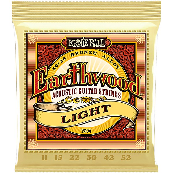 Ernie Ball 2004 Earthwood 80/20 Bronze Light Acoustic Guitar Strings 2-Pack