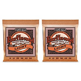 Ernie Ball 2148 Earthwood Phosphor Bronze Light Acoustic Guitar Strings 2-Pack