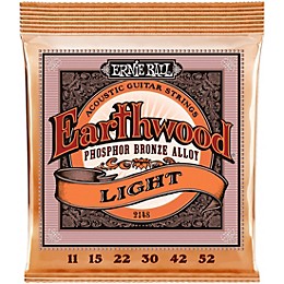 Ernie Ball 2148 Earthwood Phosphor Bronze Light Acoustic Guitar Strings 2-Pack