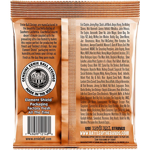 Ernie Ball 2148 Earthwood Phosphor Bronze Light Acoustic Guitar Strings 2-Pack