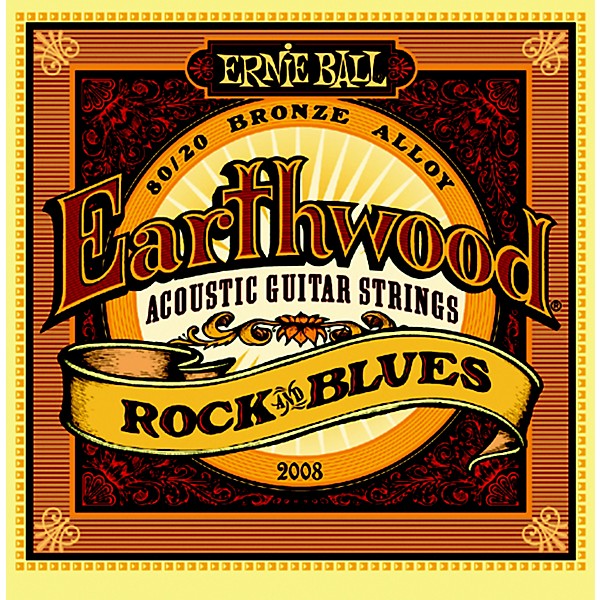 Ernie Ball 2008 Earthwood 80/20 Bronze Rock and Blues Acoustic Guitar Strings 2-Pack