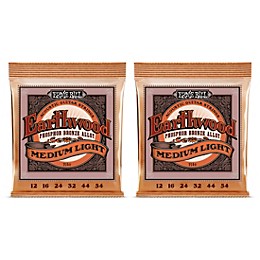 Ernie Ball 2146 Earthwood Phosphor Bronze Medium-Light Acoustic Guitar Strings 2-Pack