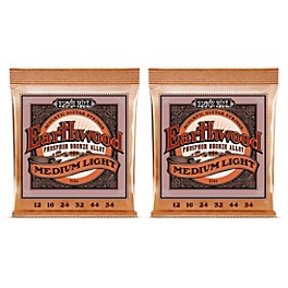 Ernie Ball 2146 Earthwood Phosphor Bronze Medium-Light Acoustic Guitar Strings 2-Pack