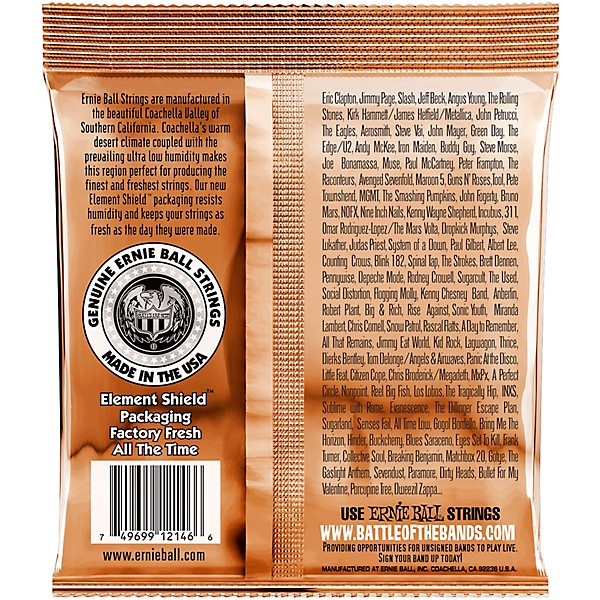 Ernie Ball 2146 Earthwood Phosphor Bronze Medium-Light Acoustic Guitar Strings 2-Pack