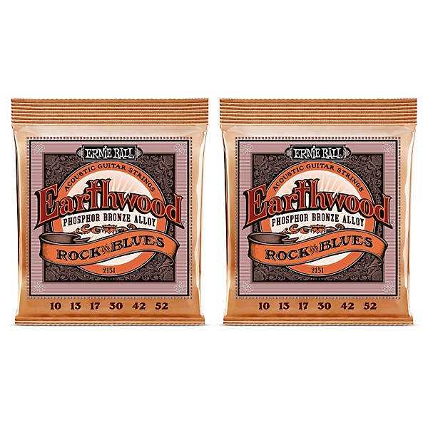 Ernie Ball 2151 Earthwood Phosphor Bronze Rock & Blues Acoustic Guitar Strings 2-Pack