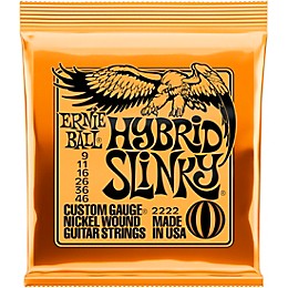 Ernie Ball 2222 Nickel Wound Hybrid Slinky Electric Guitar Strings 2-Pack