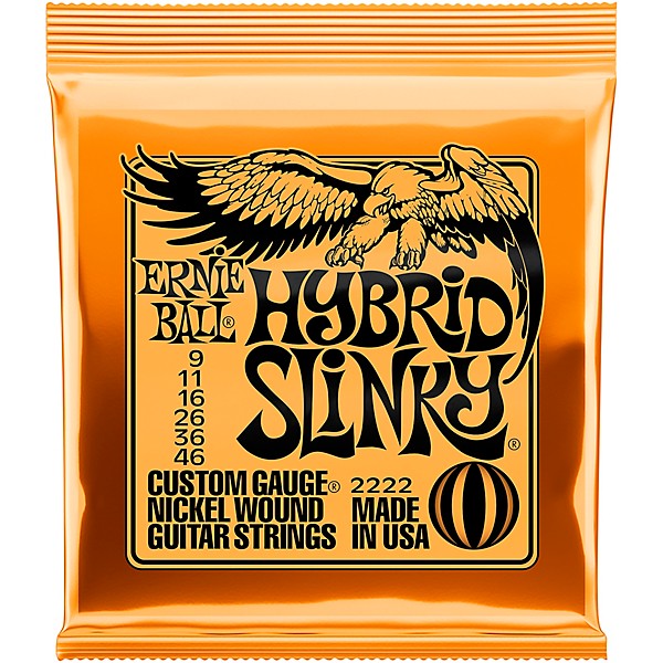 Ernie Ball 2222 Nickel Wound Hybrid Slinky Electric Guitar Strings 2-Pack