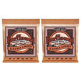 Ernie Ball 2150 Earthwood Phosphor Bronze Extra Light Acoustic Guitar Strings 2-Pack