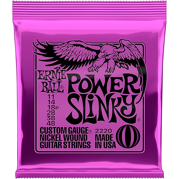 Ernie Ball 2220 Power Slinky Nickel Wound Electric Guitar Strings 2-Pack