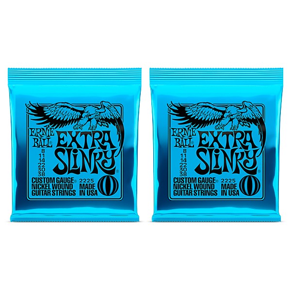 Ernie Ball 2225 Nickel Wound Extra Slinky Electric Guitar Strings 2-Pack