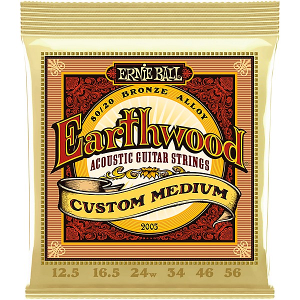 Ernie Ball 2005 Earthwood 80/20 Custom Medium Acoustic Strings 2-Pack