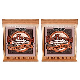 Ernie Ball 2145 Earthwood Phosphor Bronze Custom Light Acoustic Strings 2-Pack