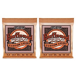 Ernie Ball 2145 Earthwood Phosphor Bronze Custom Light Acoustic Strings 2-Pack