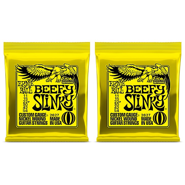 Ernie Ball 2627 Nickel Wound Beefy Slinky Drop Tuning Electric Guitar Strings 2-Pack