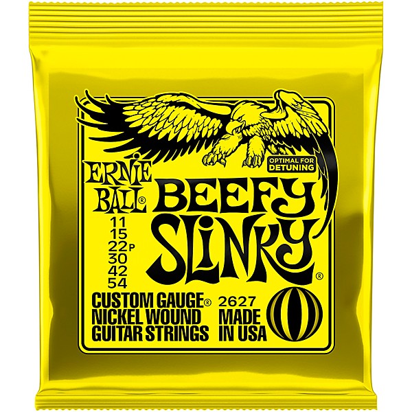 Ernie Ball 2627 Nickel Wound Beefy Slinky Drop Tuning Electric Guitar Strings 2-Pack