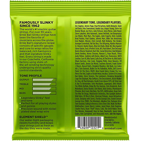 Ernie Ball 2221 Regular Slinky Nickel Wound Electric Guitar Strings 2 ...