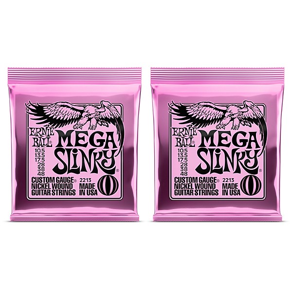 Ernie Ball 2213 Mega Slinky Nickel Wound Electric Guitar Strings 2-Pack