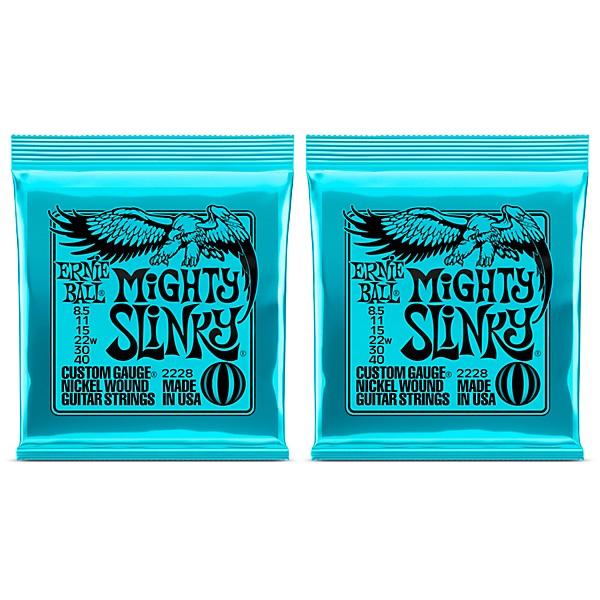 Ernie Ball 2228 Mighty Slinky Nickel Wound Electric Guitar Strings 2-Pack