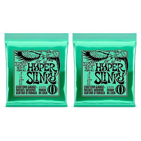 Ernie Ball 2229 Hyper Slinky Nickel Wound Electric Guitar Strings 2-Pack