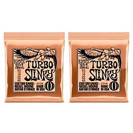 Ernie Ball 2224 Turbo Slinky Nickel Wound Electric Guitar Strings 2-Pack