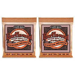 Ernie Ball 2143 Earthwood Phosphor Bronze Custom Medium Acoustic Strings 2-Pack