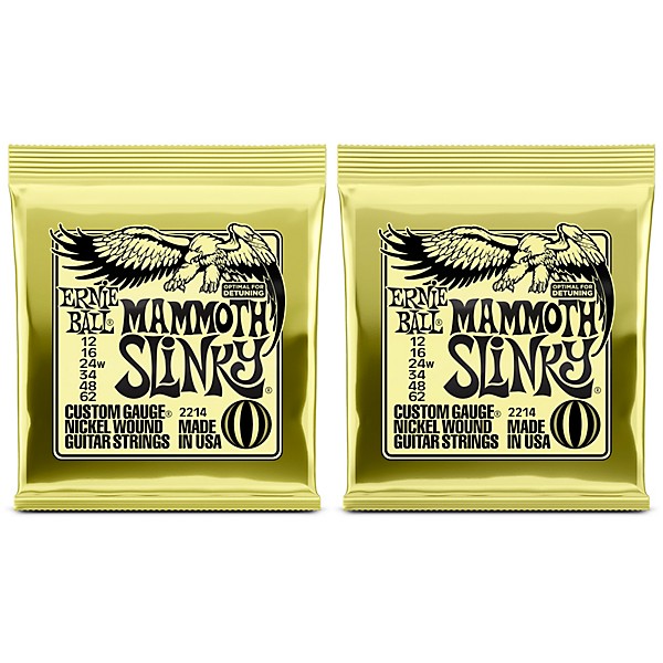 Ernie Ball 2214 Mammoth Slinky Nickel Wound Electric Guitar Strings (wound G) 2-Pack