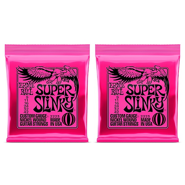 Ernie Ball 2223 Super Slinky Nickel Wound Electric Guitar Strings 2-Pack