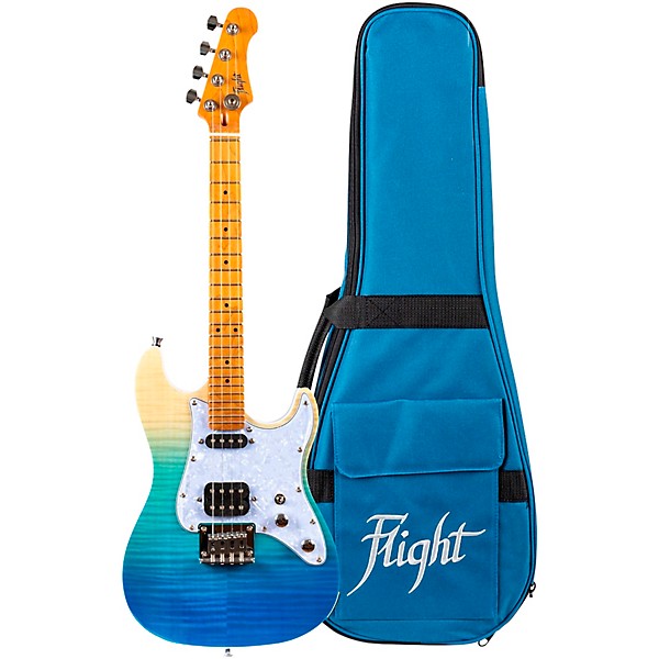 Flight Pathfinder Solid Body Tenor Electric Ukulele Transparent Blue