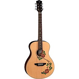 Luna Oracle Rose Folk Acoustic-Electric Guitar Natural