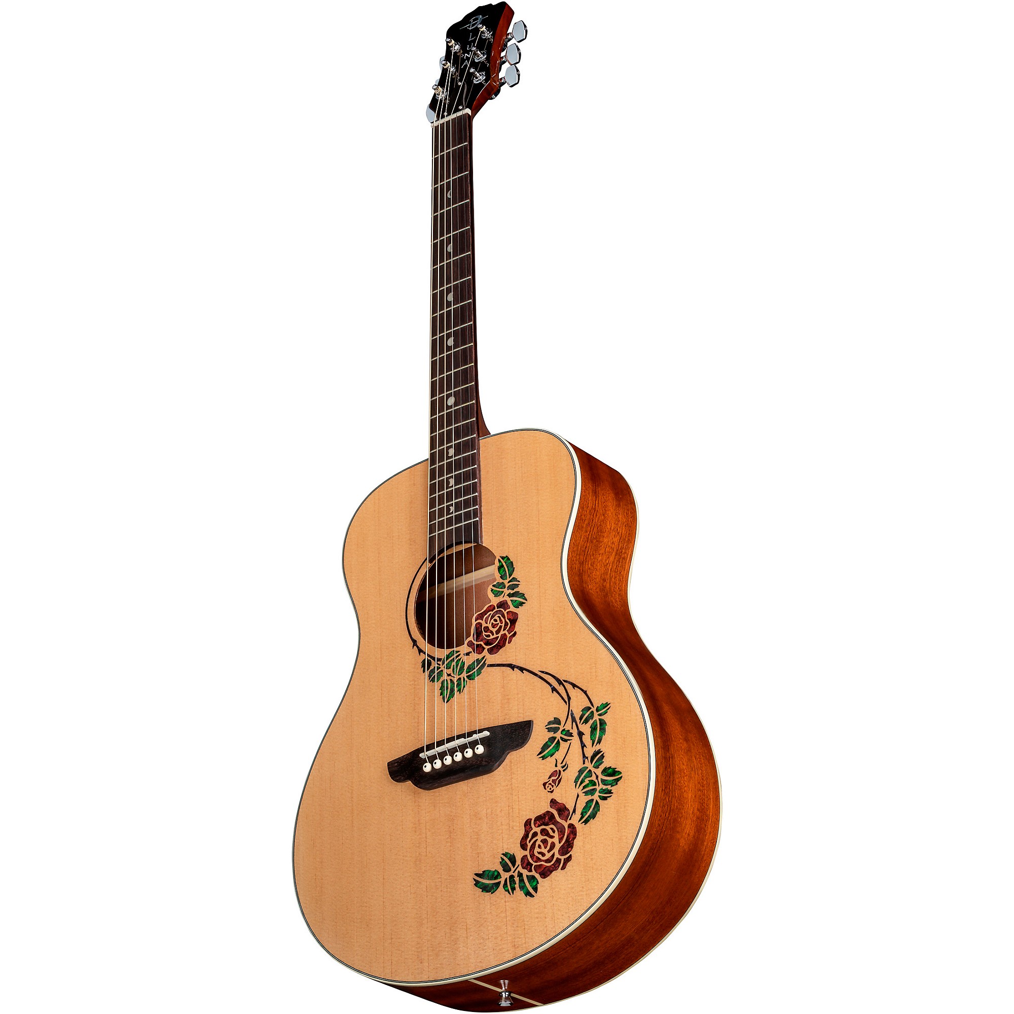 Luna Oracle Rose Folk Acoustic-Electric Guitar Natural | Guitar Center