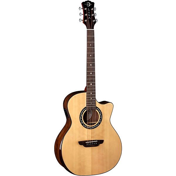 Luna Vineyard Grand Auditorium Acoustic-Electric Guitar Natural