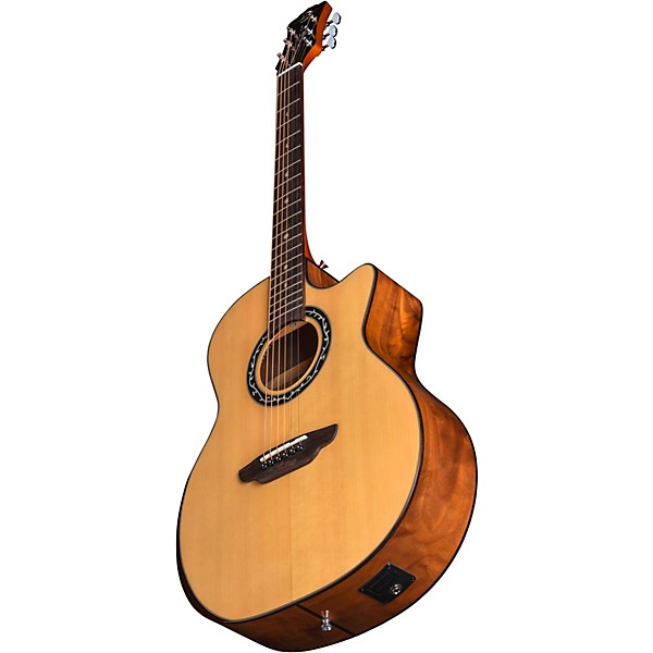 Luna Vineyard Grand Auditorium Acoustic-Electric Guitar Natural