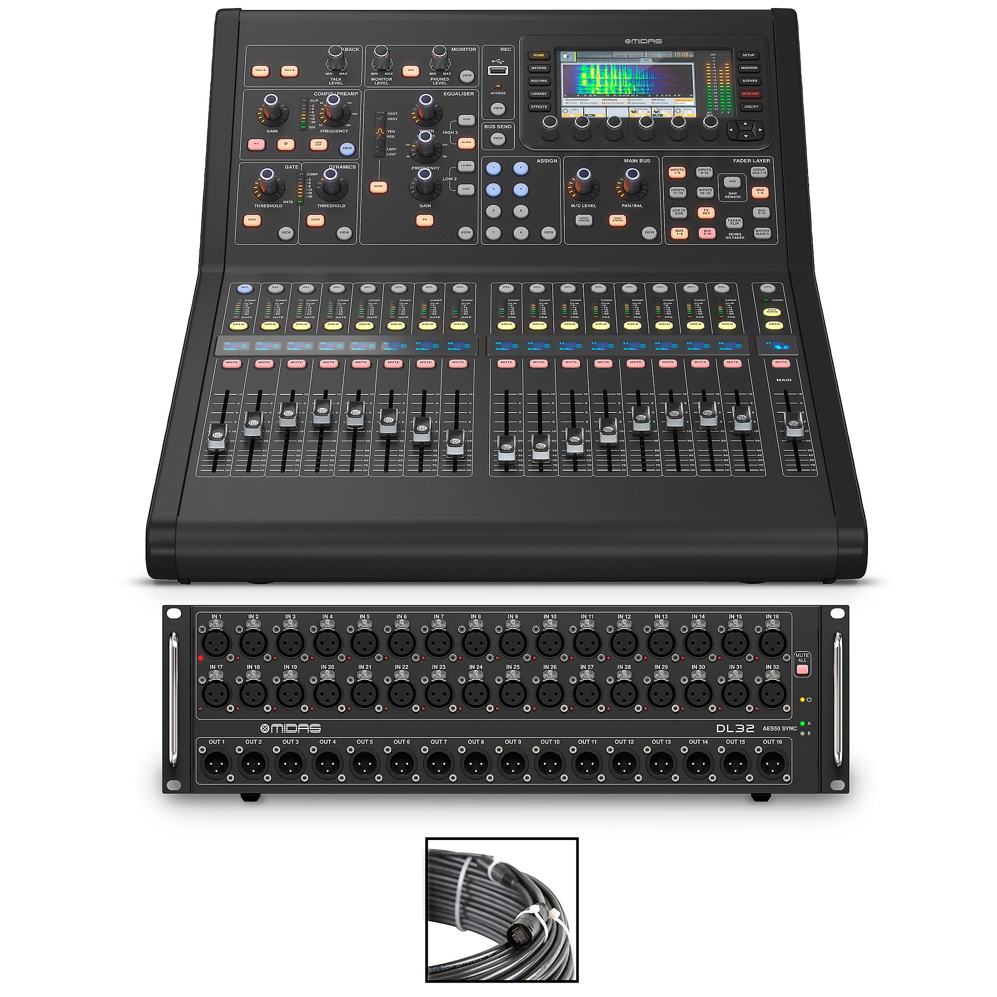 Midas M32R LIVE Digital Mixer Bundle With DL32 Stage Box | Guitar
