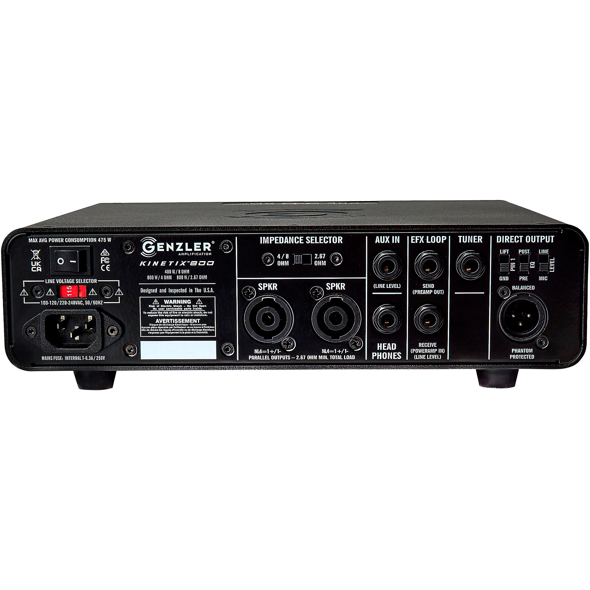 Genzler Amplification Kinetix 800 800W Bass Amp Head Black