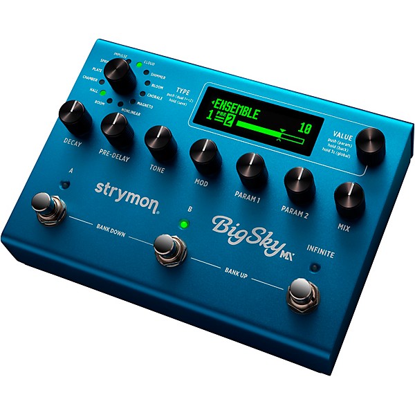 Strymon BigSky MX Reverb Workstation Effects Pedal Blue