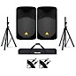 Behringer B115D 15" Powered Speaker Pair With Stands and Cables thumbnail
