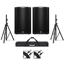 Turbosound iQ12 12" Powered Speaker Pair With Stands and Cables