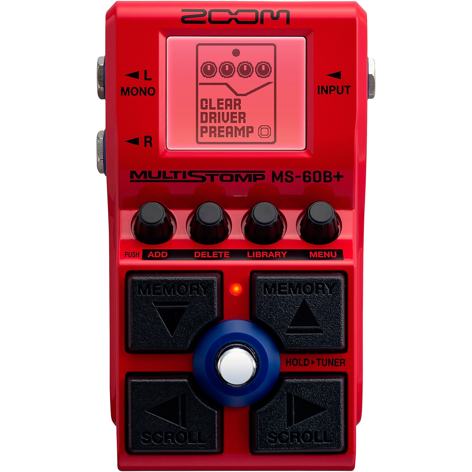 Zoom MS60B+ MultiStomp Bass Effects Pedal Red Guitar Center