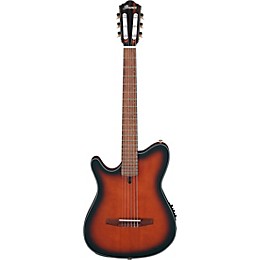 Ibanez FRH10NL Left-Handed Nylon-String Acoustic-Electric Guitar Brown Sunburst Flat