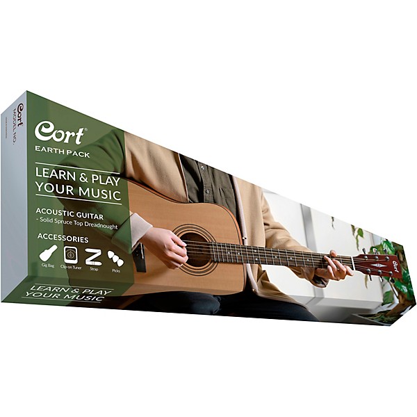 Cort Earth 60 Starter Dreadnought Acoustic Guitar Pack Natural